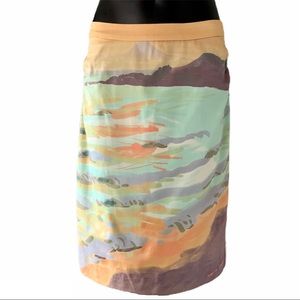 Anthropologie Kevin O’Brien Watercolor Skirt